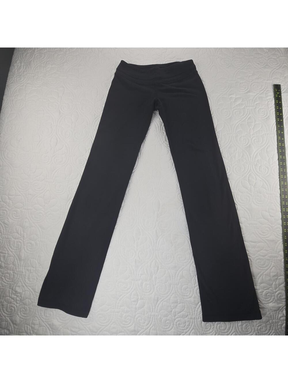Lululemon Black Flare Yoga Pants Womens Size 4 Long Inseam Bootcut Leggings - Picture 2 of 8
